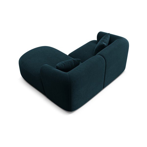 Smaragdinės spalvos kampinė sofa iš velveto (su dešiniuoju kampu/su gultu) Campi – Cosmopolitan Design-image-4