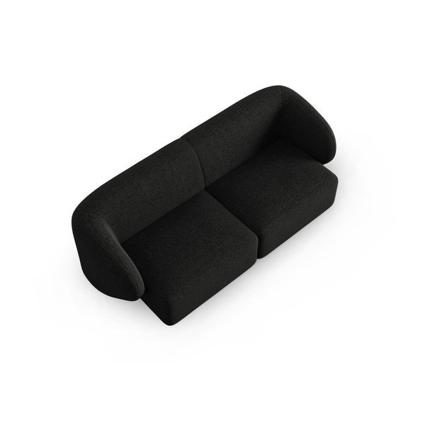 Juodos spalvos iš šenilinio audinio sofa 188 cm Paolo – Milo Casa-image-1