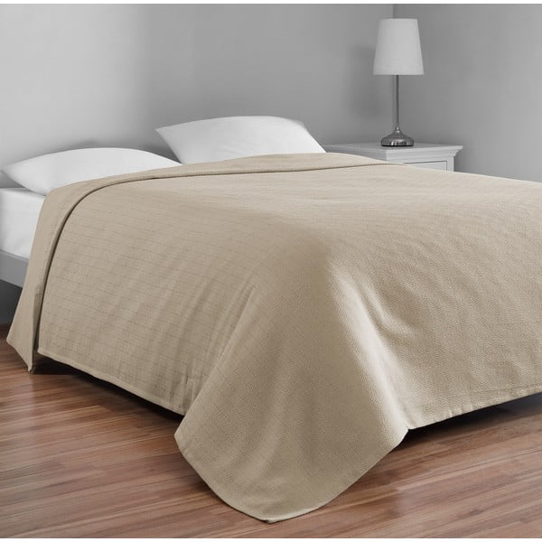Lovatiesė smėlio spalvos iš medvilnės dvigulei lovai 200x230 cm Serenity – Mijolnir