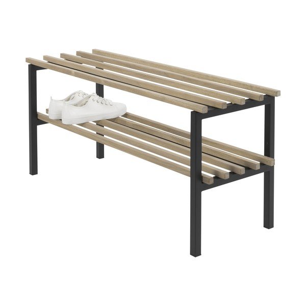 Juodos spalvos/natūralios spalvos iš metalo spintelė batams 100x45x34 cm Rizzoli – Spinder Design