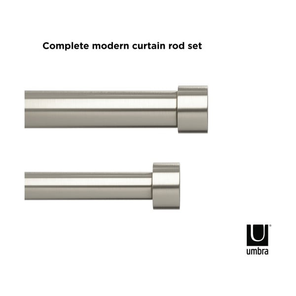 Plieninis ištraukiamas dvigubas užuolaidos strypas 305 - 457 cm Cappa - Umbra-image-4