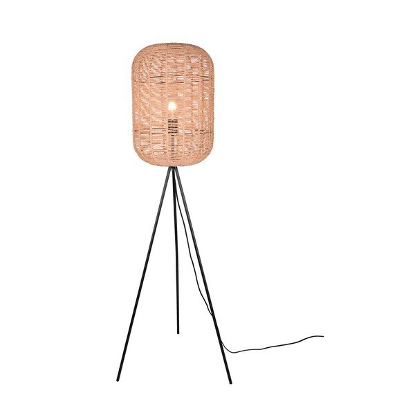 Pastatomas šviestuvas smėlio spalvos (aukštis 150 cm) su tekstiliniu gaubtu/pintas Runa – Trio-image-2