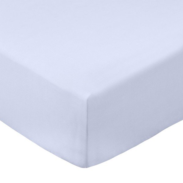 Levandų spalvos iš medvilninio perkelio paklodė su guma 150x200 cm Cotton Percale – Bianca