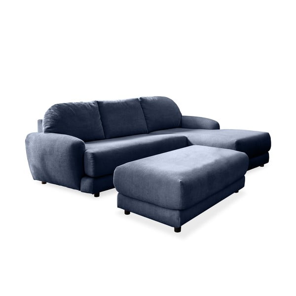 Tamsiai mėlyna kampinė sofa-lova (dešinysis kampas) Comfy Claude - Miuform