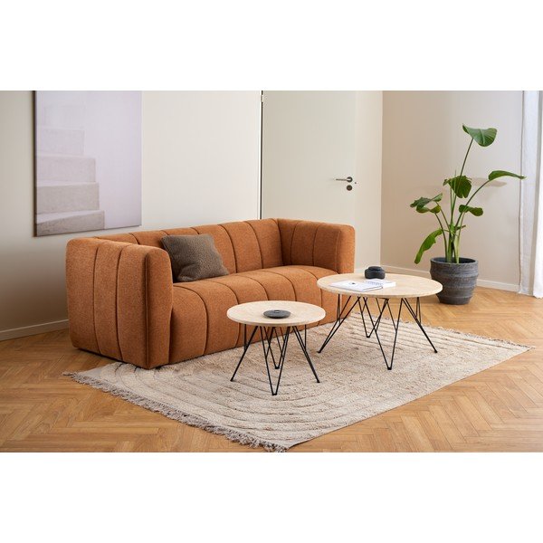 Apvalios formos šoninis stalas su marmuro dekoro stalviršiu ø 55 cm Prunus – Actona-image-3