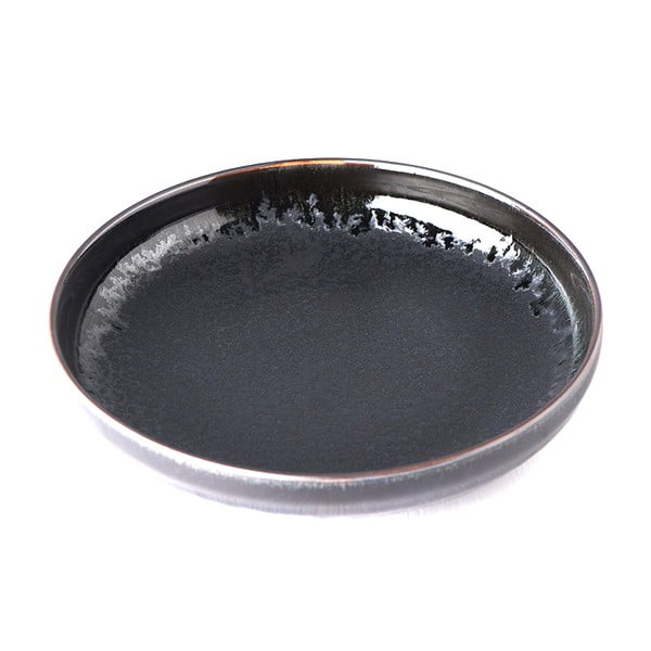 Juodos spalvos keraminė lėkštė su paaukštintu apvadu MIJ Matt, ø 22 cm