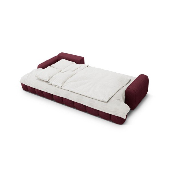 Bordo spalvos sulankstoma/su sandėliavimo vieta kampinė sofa (su kairiuoju kampu/su gultu) Linz – Cosmopolitan Design-image-4