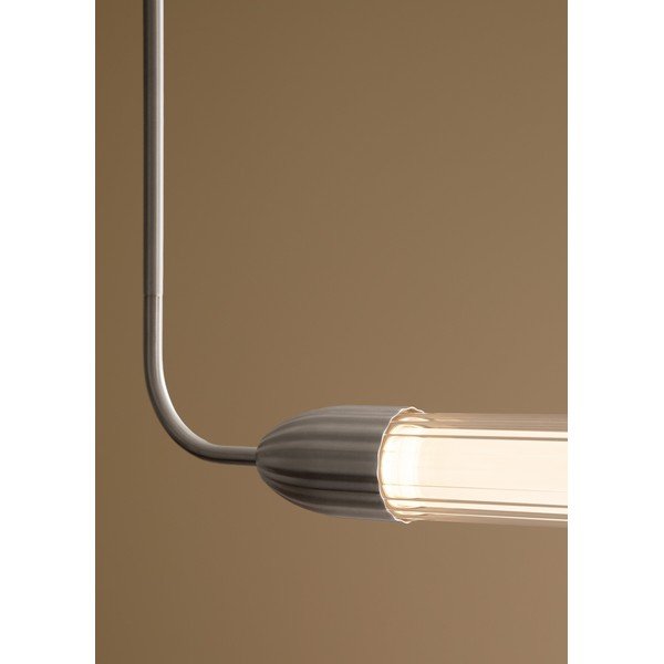 Sidabrinės spalvos iš plieno kabantis šviestuvas su stiklo gaubtu Lemon Squeeze Linear – UMAGE-image-2
