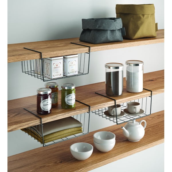 Juodas pakabinamas virtuvės krepšys, ilgis 30 cm Metaltex-image-2