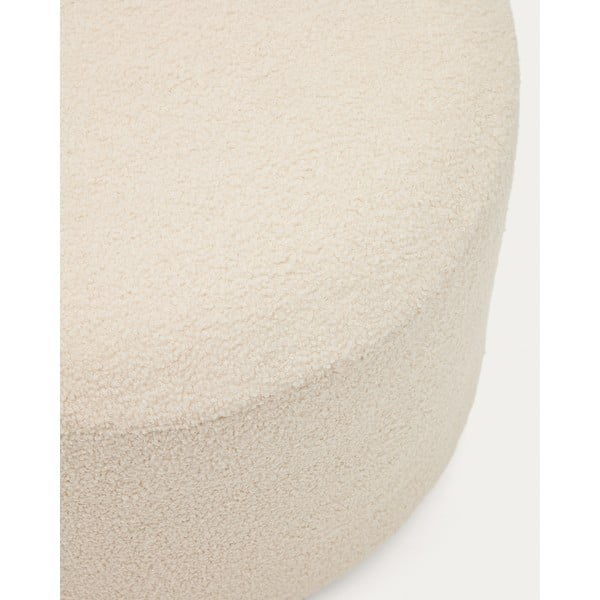 Kreminės spalvos iš boucle pufas Kaeli – Kave Home-image-2