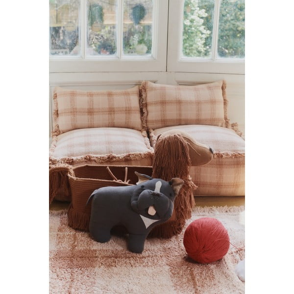 Skalbiamas/rankų darbo šviesiai rožinės spalvos iš medvilnės kilimas 90x120 cm Tartan Rose – Lorena Canals-image-2