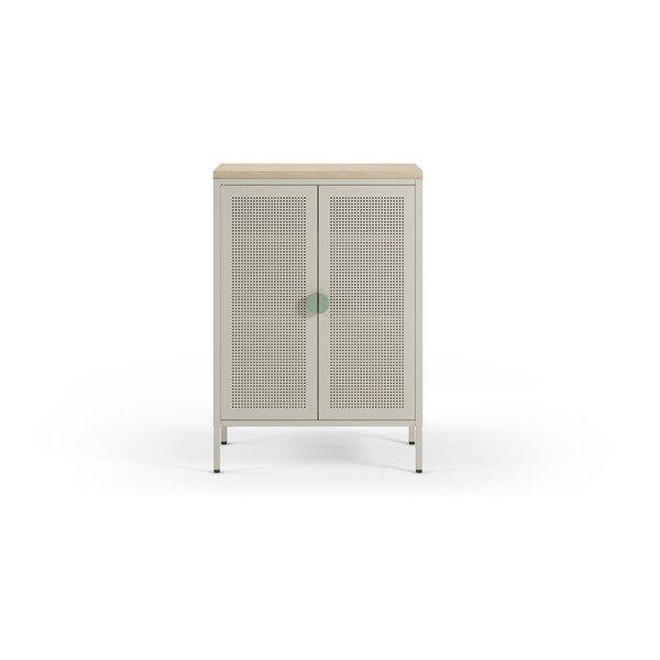Kreminės spalvos/natūralios spalvos iš metalo spintelė 70x100x40 cm Sayla – Marckeric-image-1