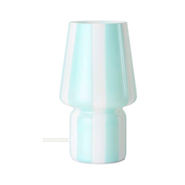 Baltos spalvos/mėlynos spalvos iš stiklo stalinis šviestuvas (aukštis 21,5 cm) Carlo – Ellos Home