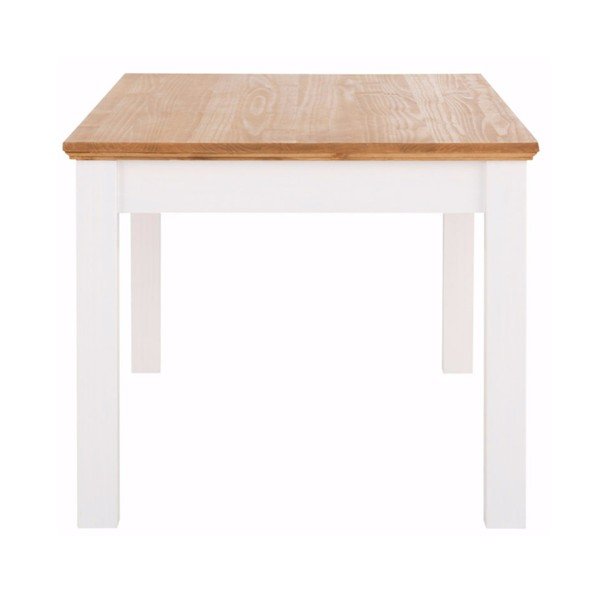 Baltas pušies masyvo valgomojo stalas su stalčiumi "Støraa Suzie-image-3