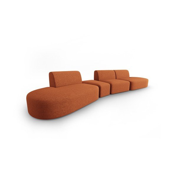 Sofa oranžinės spalvos 412 cm Shane – Micadoni Home-image-2