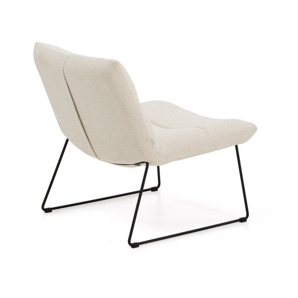 Smėlio spalvos krėslas iš šenilinio audinio Asen – Kave Home-image-4