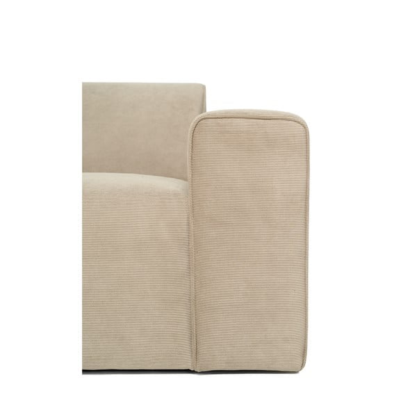 Smėlio spalvos aksominės sofos modulis Scandic Sting, 124 cm, dešinysis kampas-image-4