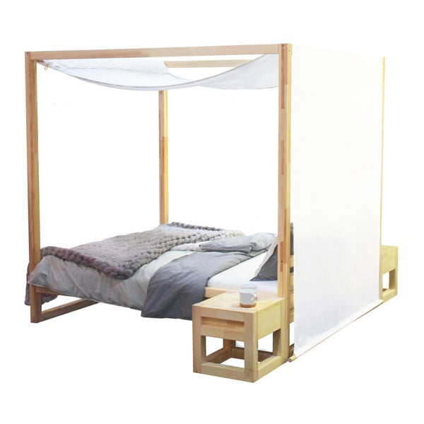 Medinė dvigulė lova "Benlemi Baldee Bella Natural", 200 x 190 cm-image-1