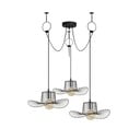 Juodos spalvos kabantis šviestuvas ø 78 cm su metaliniu gaubtu Tel – Opviq lights