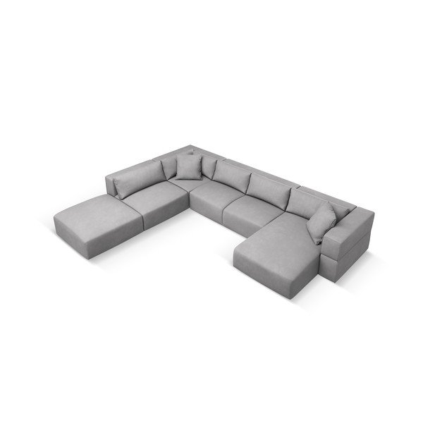 Kampinė sofa šviesiai pilkos spalvos (su kairiuoju kampu/„U“ formos) Esther – Milo Casa-image-2