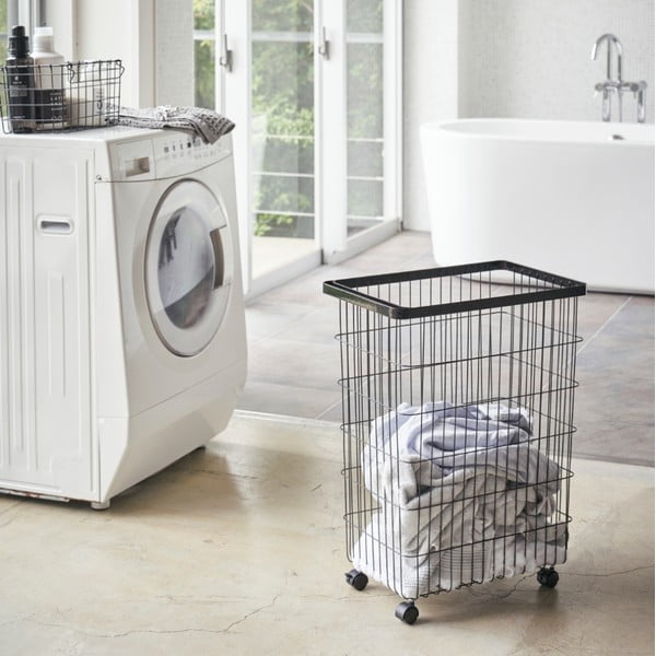 Skalbinių krepšys iš metalo juodos spalvos 55 l Tower – YAMAZAKI-image-1