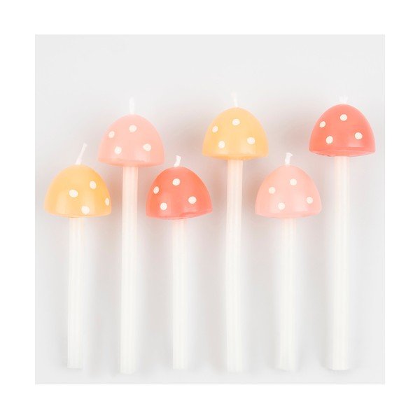 Žvakės tortui 6 vnt. Mushroom – Meri Meri-image-3