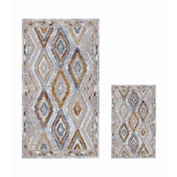 Vonios kilimėliai pilkos spalvos 2 vnt. 60x100 cm – Mila Home
