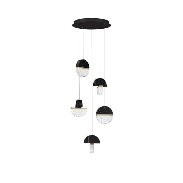 Juodos spalvos iš metalo kabantis šviestuvas LED su pritemdymo funkcija ø 46 cm Dorin – Nova Luce