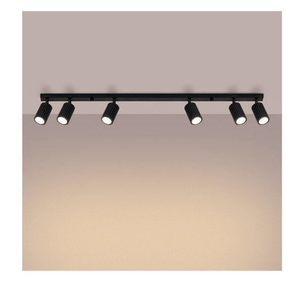 Juodos spalvos taškinis šviestuvas 6,5x117 cm Gleam – Sollux-image-2