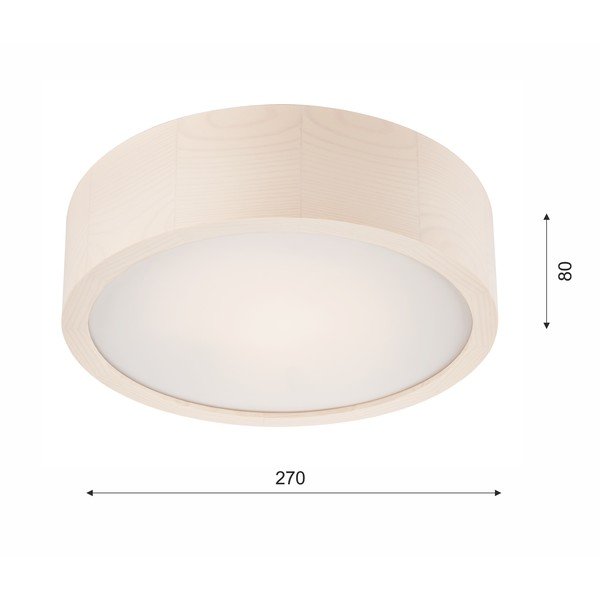 Lubinis šviestuvas baltos spalvos ø 27 cm su stiklo gaubtu Eveline – LAMKUR-image-4