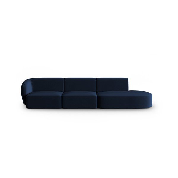 Mėlynos spalvos iš velveto sofa su kairiuoju kampu 311 cm Paolo – Milo Casa