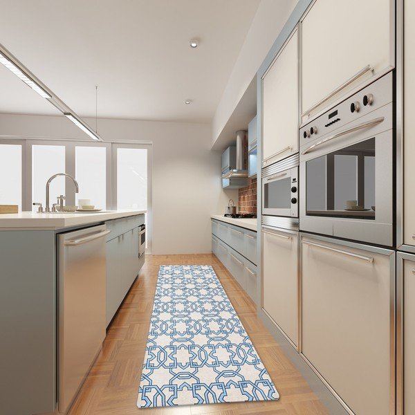 Itin patvarus virtuvės kilimas "Webtappeti Tiles Blue", 80 x 130 cm-image-1