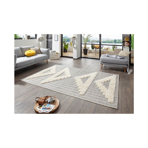 Pilkas kilimas Mint Rugs Handira Triangles, 170 x 115 cm-image-3