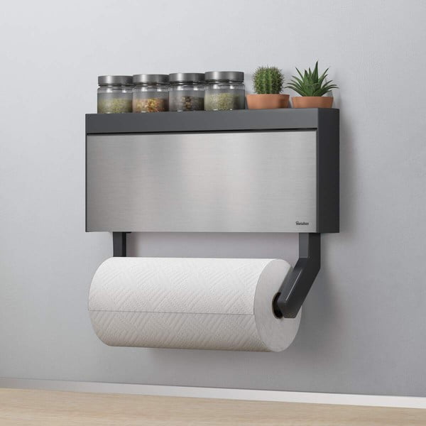 Sieninis laikiklis virtuviniams popieriniams rankšluosčiams ir folijai Metaltex Tango Inox-image-1
