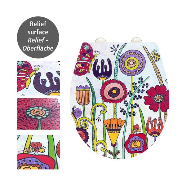 Tualeto sėdynė Easy-close funkcija 37 x 44,5 cm Rollin'Art Full Bloom – Wenko-image-2