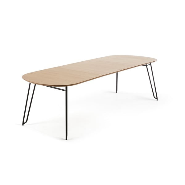 Prailginamas valgomojo stalas natūralios spalvos iš ąžuolo 100x170 cm Novac – Kave Home-image-3