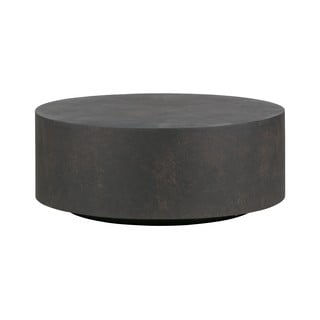 Tamsiai rudas pluoštinio molio kavos staliukas WOOOD Dean, Ø 80 cm