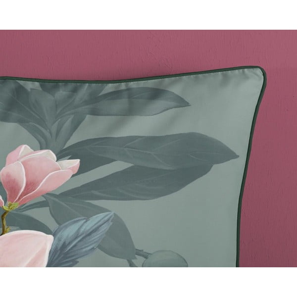 Žalia viengulė patalynė iš ekologiškos medvilnės Descanso Rose, 140 x 220 cm-image-2
