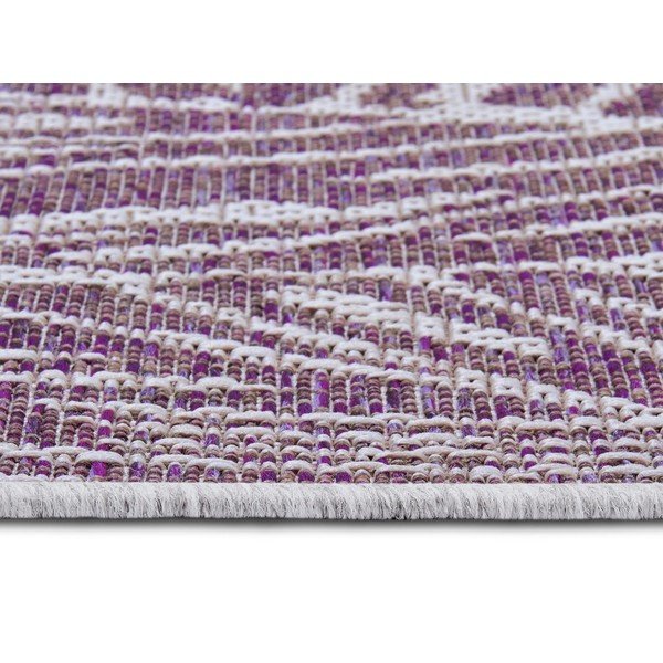 Violetinės ir smėlio spalvos lauko kilimas NORTHRUGS Monstera, 140 x 200 cm-image-3