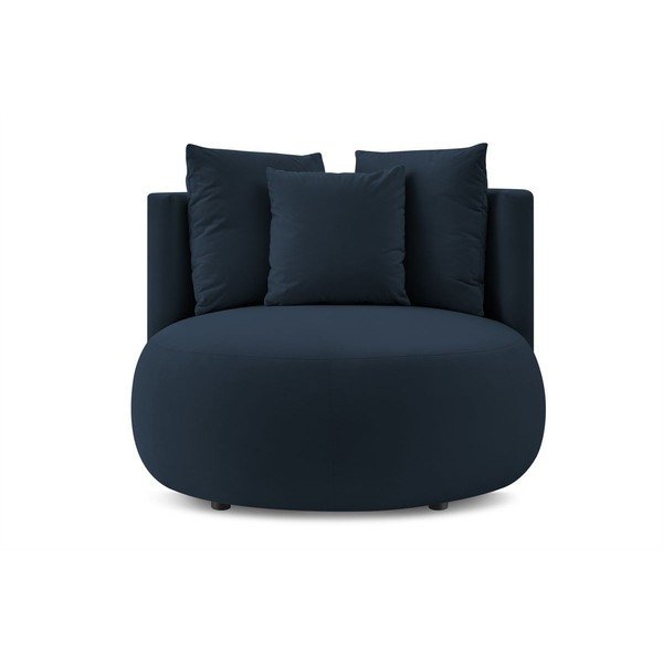 Tamsiai mėlynos spalvos krėslas iš velveto Cesar – Bobochic Paris-image-3