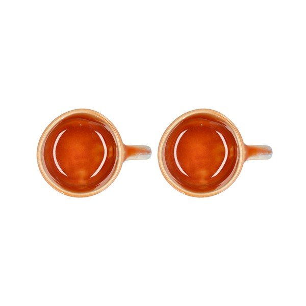 Puodeliai oranžinės spalvos iš akmens masės 2 vnt. espreso 80 ml Styles – Villa Collection-image-2