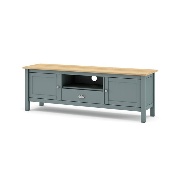 Pilkai žalios spalvos iš pušies masyvo TV spintelė 158x53x40 cm Misti – Marckeric-image-2
