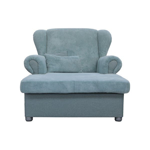 Pilkai mėlynos spalvos krėslas iš kordinio velveto Lord – Ropez-image-1