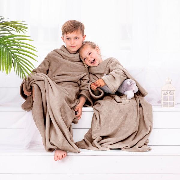 Ruda kūdikių TV antklodė su rankovėmis DecoKing Lazykids-image-1
