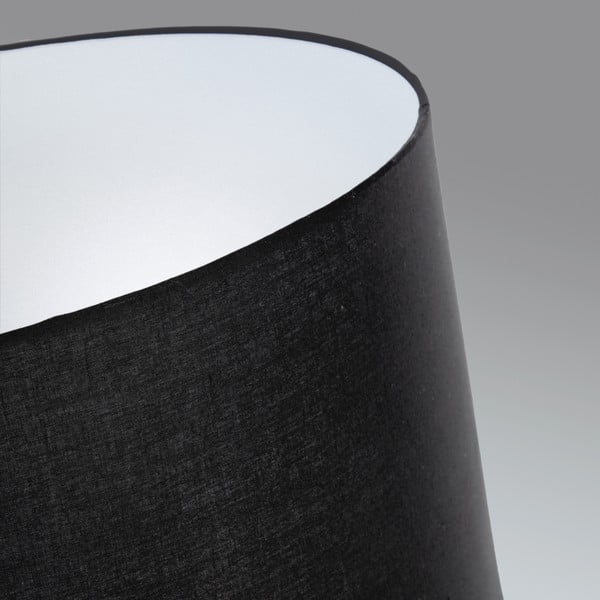 Juodas grindų šviestuvas su tekstiliniu gaubtu (aukštis 157 cm) Ikia - Kave Home-image-1
