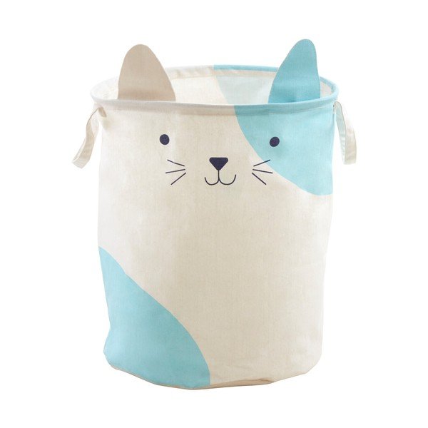 Baltos spalvos iš tekstilės vaikiškas krepšys ø 40x48 cm Mimo Cat Face – Premier Housewares