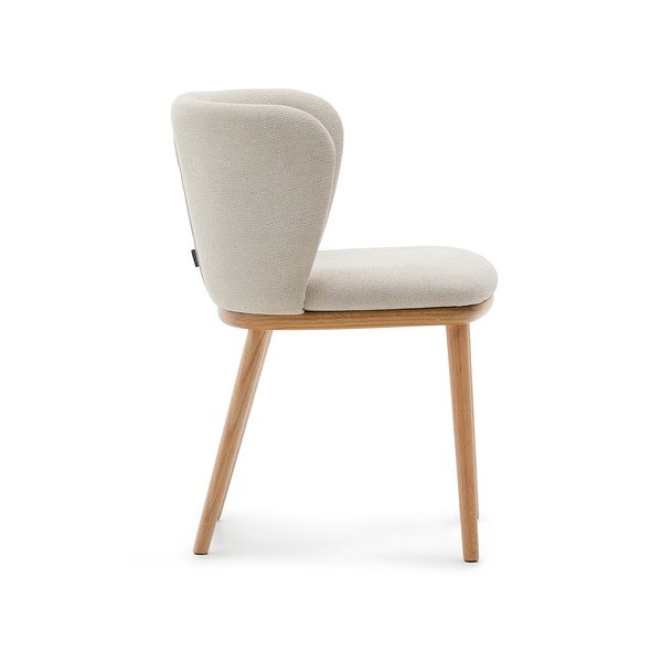 Smėlio spalvos iš audinio valgomojo kėdė Ciselia – Kave Home-image-4
