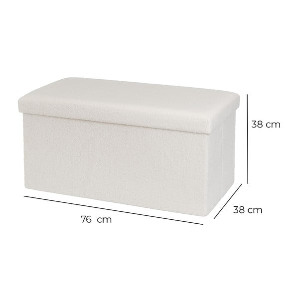 Iš boucle pufas baltos spalvos Ecru – Casa Selección-image-3