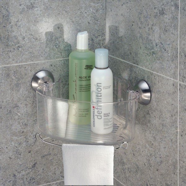 Skaidrus kampinis savaime išsiskleidžiantis krepšelis "iDesign Soap Shower-image-1
