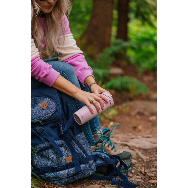 Rožinis kelioninis termo puodelis Vialli Design Fuori, 400 ml-image-4